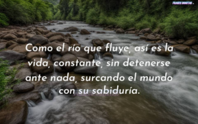 Como el río que fluye, así es la vida, constante, sin detenerse ante nada, surcando el mundo con su sabiduría.