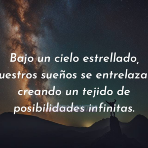 Bajo un cielo estrellado, nuestros sueños se entrelazan, creando un tejido de posibilidades infinitas.