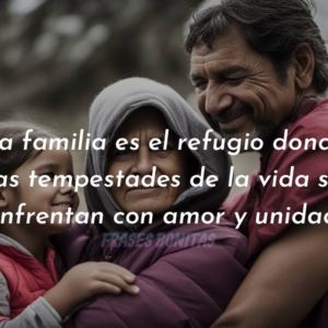 La familia es el refugio donde las tempestades de la vida se enfrentan con amor y unidad.