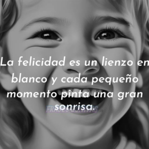 La felicidad es un lienzo en blanco y cada pequeño momento pinta una gran sonrisa.