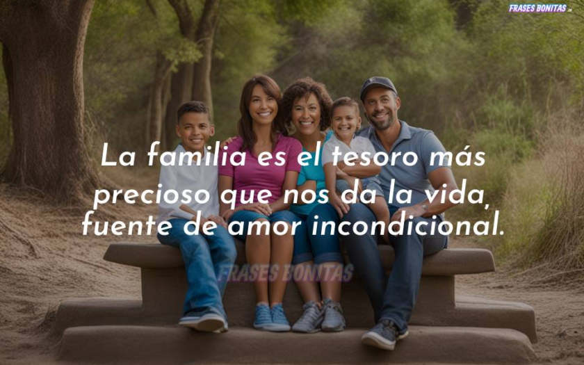 La familia es el tesoro más precioso que nos da la vida, fuente de amor incondicional.